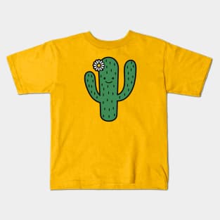 Adorable Smiling Saguaro Cactus Doodle Kids T-Shirt